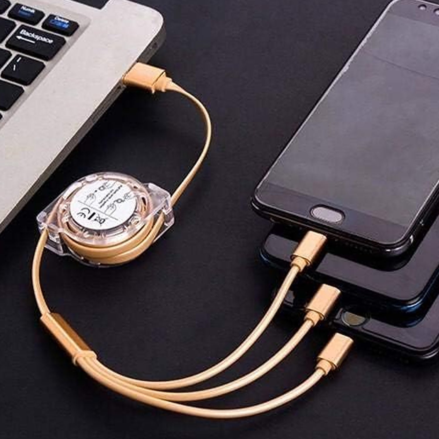 12835 Retractable Charger Charging Cable, Micro USB Cable, 3 in 1, Multi Charging Cable, Compatible with Phone / Type C / Micro Android USB and Other Mobile Devices (1 Pc) 12835 Retractable Charger Charging Cable, Micro USB Cable, 3 in 1, Multi Charging Cable, Compatible with Phone / Type C / Micro Android USB and Other Mobile Devices (1 Pc)